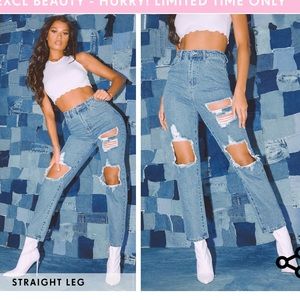 PLT distressed high waisted jeans